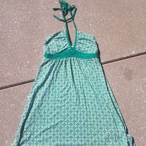 Pathway Green and White Halter Dress Yoga Sz 8